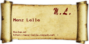 Menz Lelle névjegykártya
